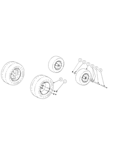 Wheel Assembly Diagram and Parts List for S7237-KW 53AI8DU8050-37HP Cub Cadet Lawn Tractor